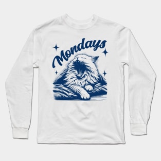 Monday vibes - funny cat Long Sleeve T-Shirt